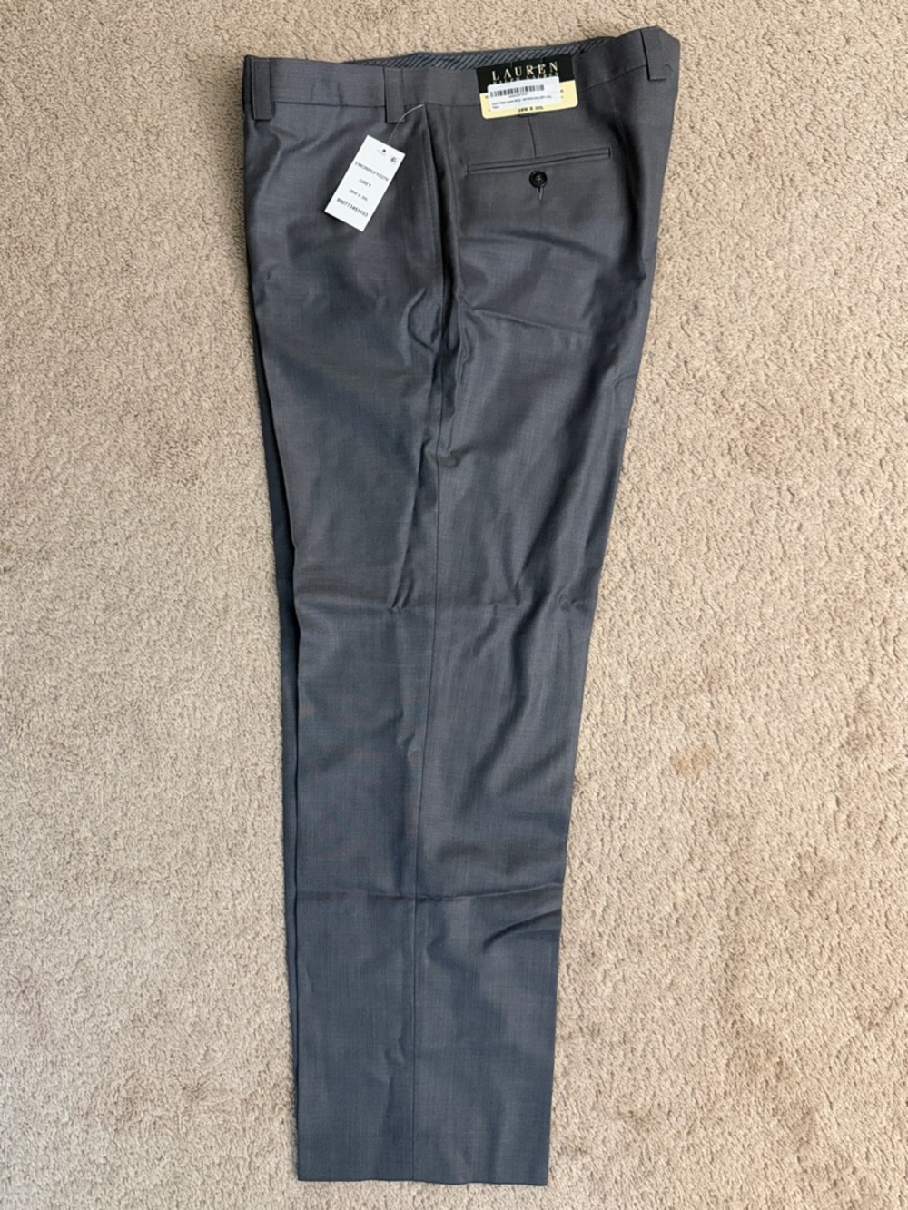 Lauren Ralph Lauren Men's Charcoal Gray Dress Trousers